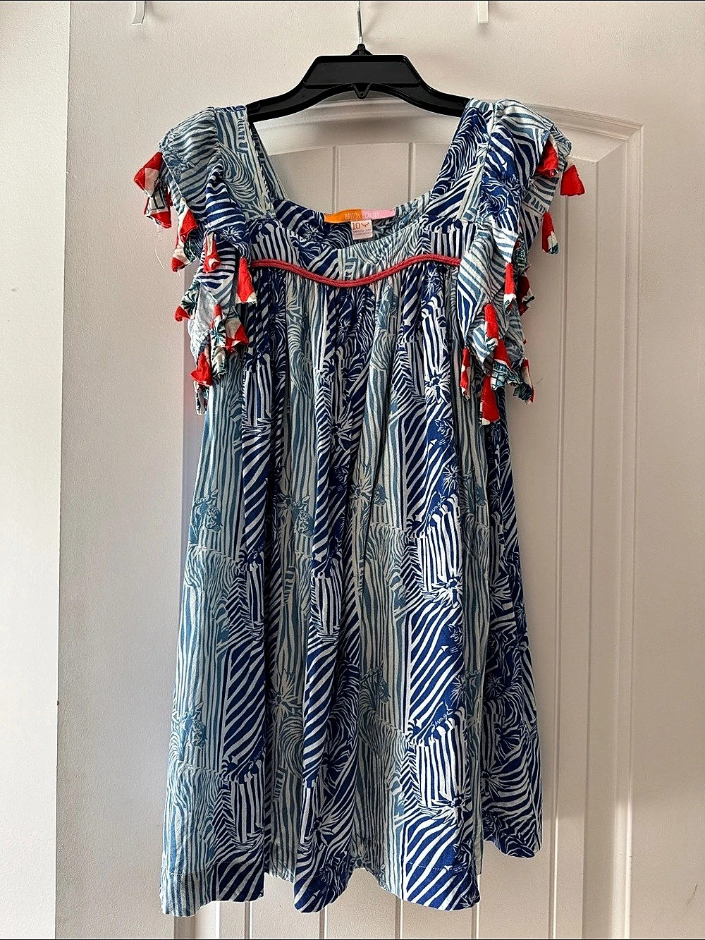 Briton Court Blue & White Patterned Mini Dress Like New